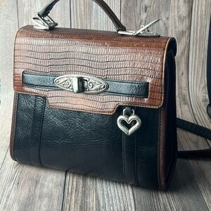 Brighton Black and Brown Crossbody Bag
